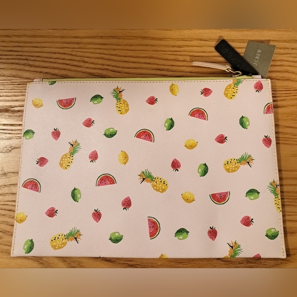 NWT J. Crew Fruit Salad The Sweetness Boho Casual Everyday Prep Clutch Purse Bag - Picture 1 of 9